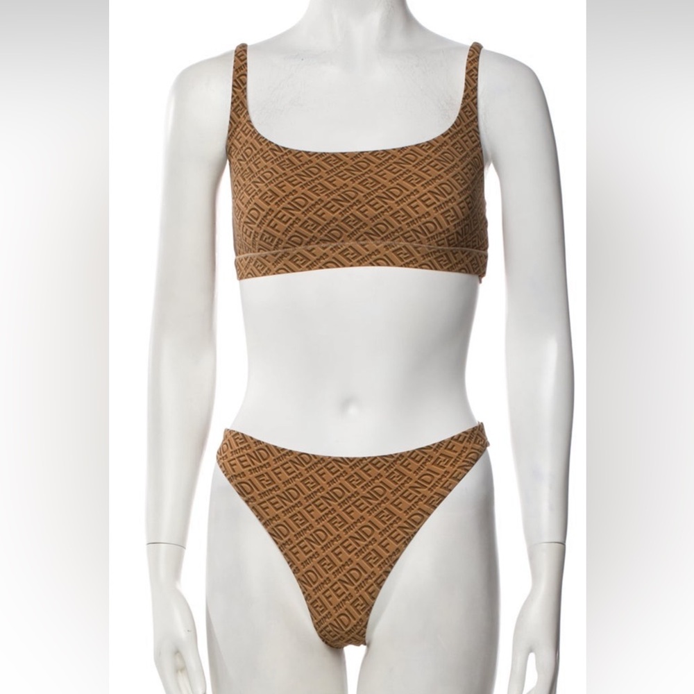 NWOT Fendi  X SKIMS Brown Logo Bikini Set SOLD OUT size small